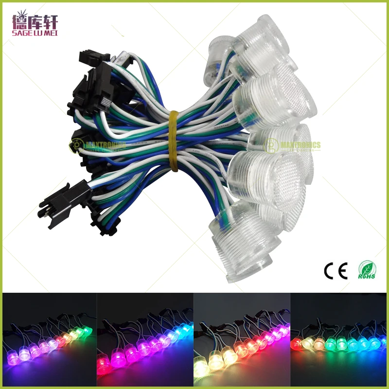 Фото DC 5 В ws2811IC 20 мм Диаметр Прозрачная крышка светодиодный модуль струны SMD 5050 RGB светильник светодиодный пиксельный Свет IP68 №1