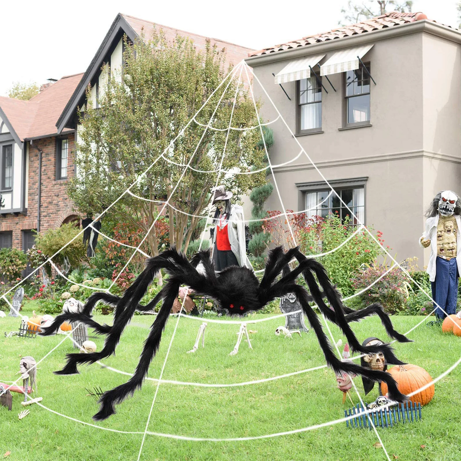 

Artificial Spider Web Halloween Decoration Scary Party Scene Props White Stretchy Cobweb Horror House Home Decora Accessories