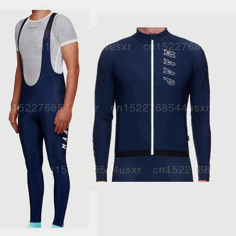 Фото цвет MAAP Велоспорт Джерси наборы мужская команда с длинным рукавом велосипед