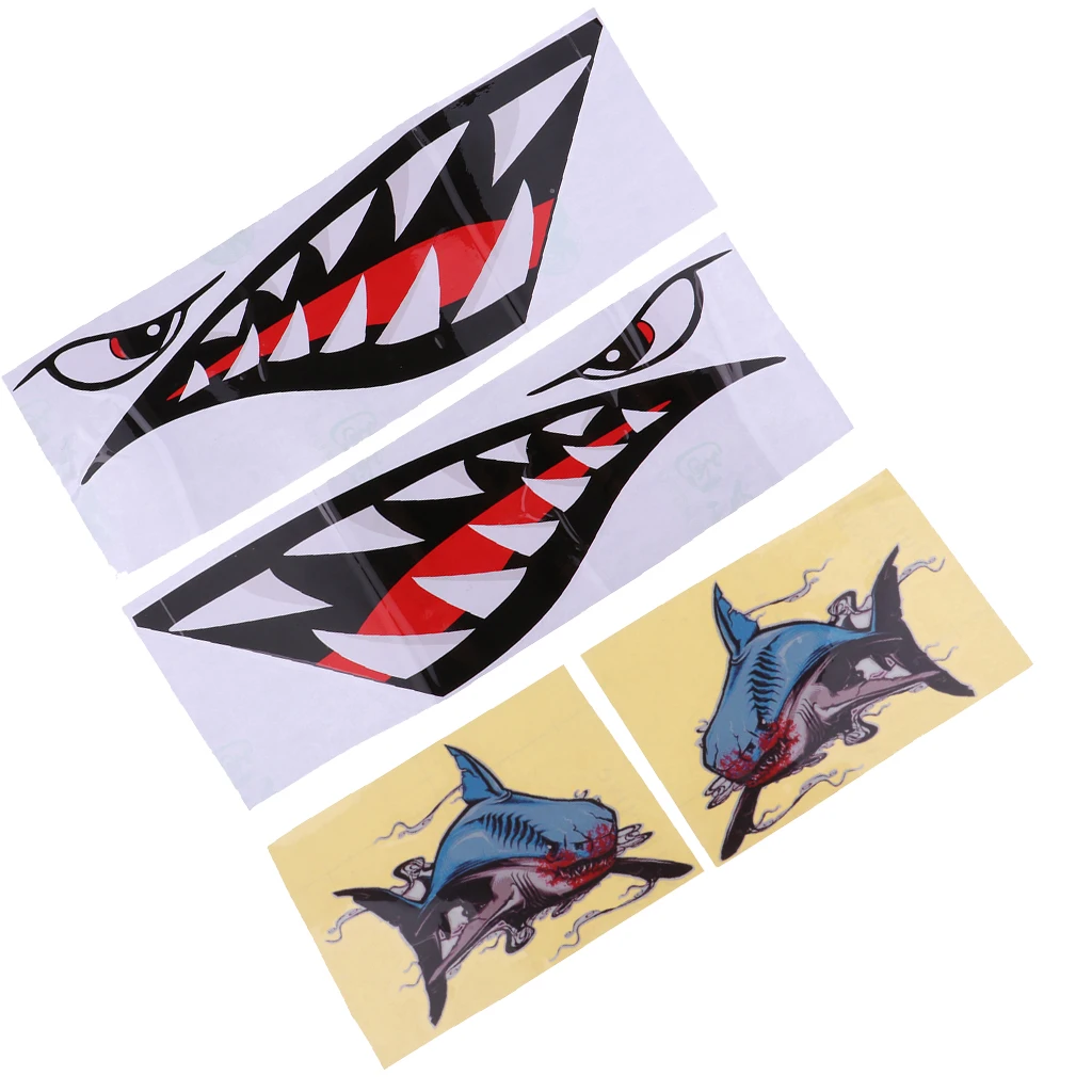 2 пары наклейки в виде акул светоотражающие для Каяка рыбацкой лодки автомобиля