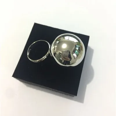 B 1.7cm AOMU, новинка, золотой, серебряный цвет, большие металлические шарики, кольцо, Геометрическая гипербола, модные украшения для женщин, женские кольца на палец, подарки - Цвет основного камня: B 1.7cm