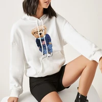 teddy bear oversized cartoon hoodie fashion women casual sweatshirt usa printed winter dino sweatshirt hooded sweatshirt