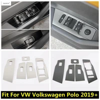 stainless steel accessories for vw volkswagen polo 2019 2022 door armrest window lift button panel cover kit trim interior