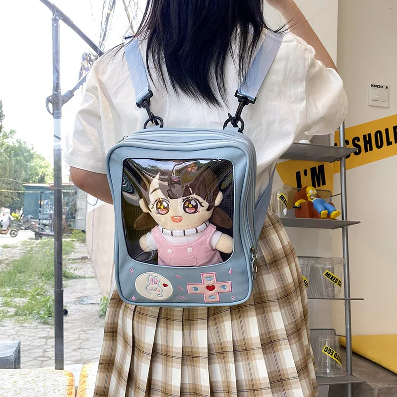 

Japanese Harajuku Transparent Jelly Pack Women's Crossbody Ins Style Korean Cute Cartoon Game Machine Student Backpack Fashion