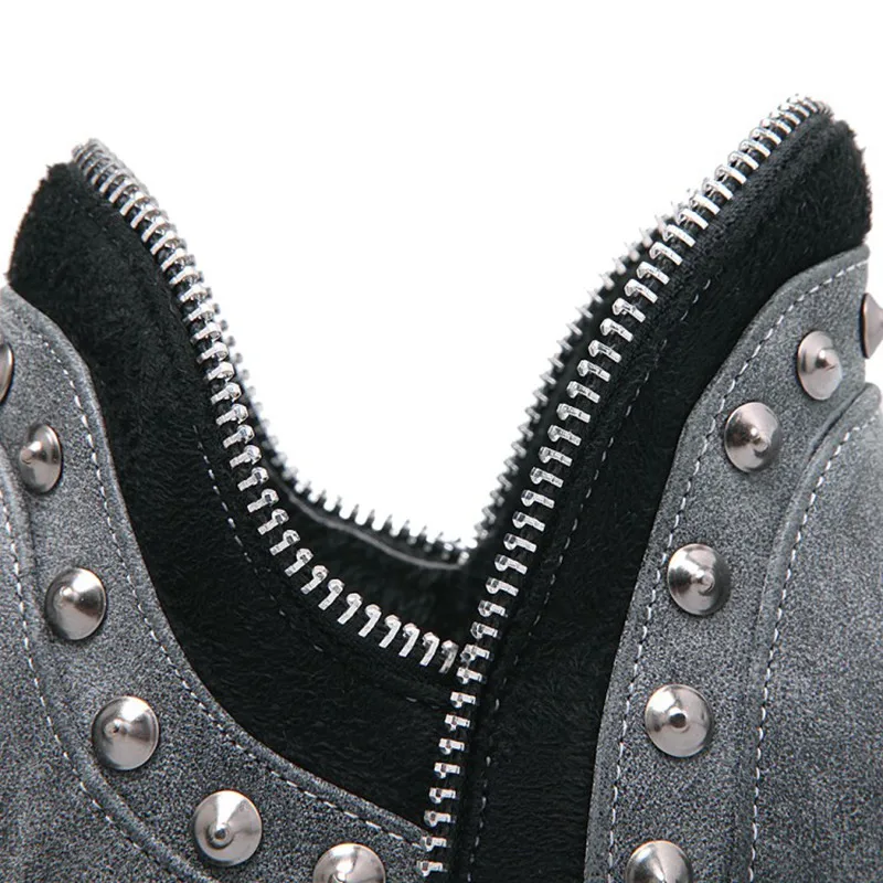 ORCHA LISA/женские ботильоны с шипами Ботинки Челси на Плоском Каблуке заклепками