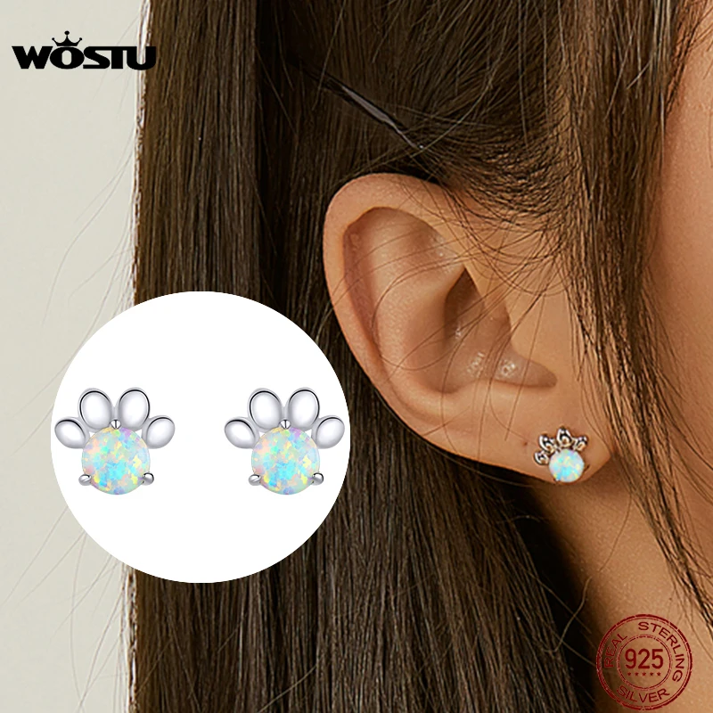 Женские блестящие серьги гвоздики WOSTU из стерлингового серебра 925 пробы с лунным