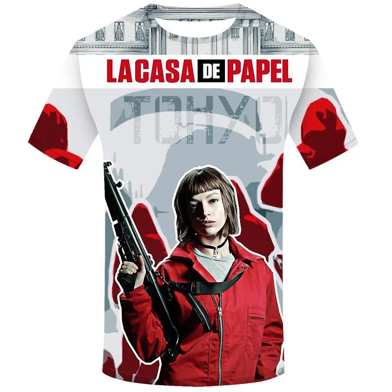 Movie Money Heist The House of Papel Футболка мужская забавная футболка с 3D принтом из Берлина мужская одежда летние топы футболки - Цвет: DMY976