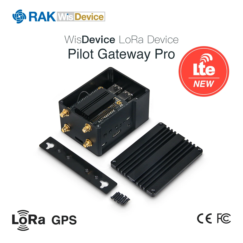 Günstig 4G LoRa Indoor Gateway Konzentrator Modul Pilot Gateway Pro Mit Raspberry Pi 3B + RAK2245 Pi HUT GPS Modul Kühlkörper RAK7243
