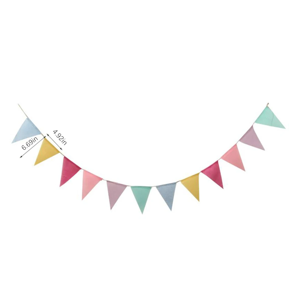 

4M 12 Flags Vintage Colorful Burlap Linen Bunting Flags Pennant For Happy Birthday Party Wedding Garland Decoration Candy Bar