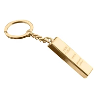 1pc fashion metal faux gold bar ingot bullion shape keychain keyring keyfob multi decor chain polished car keyring car decor