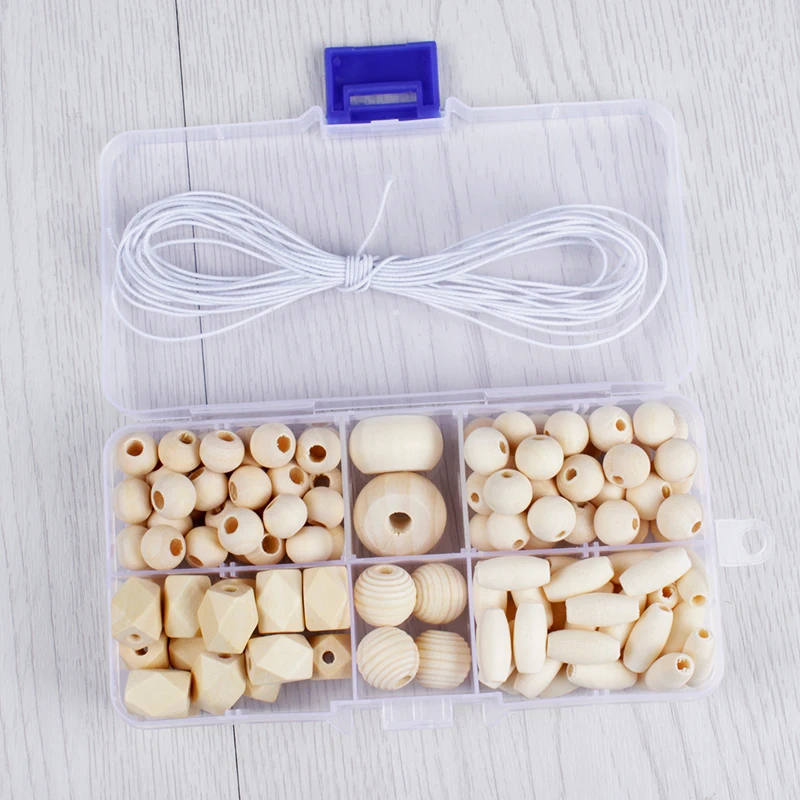 

Round Loose Wood Ball Bead Approx 190Pcs/Set Natural Wooden Beads For Handmade Jewelry Making DIY Bracelet Necklace Accessories