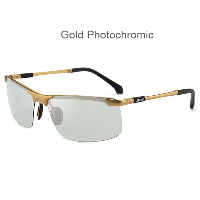 C2 gold photochromic HBK, мужские спортивные поляризованные фотохромные солнцезащитные очки, прямоугольные, умные, меняющие цвет, алюминиевые солнцезащитные очки, летние, для вождения - Цвет линз: C2 gold photochromic