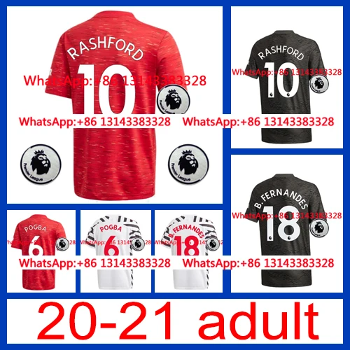 

Best sale 2021 Free shipping 20-21 custom Manchester shirt +patch 2020 Top Thai United Best quality adult Top