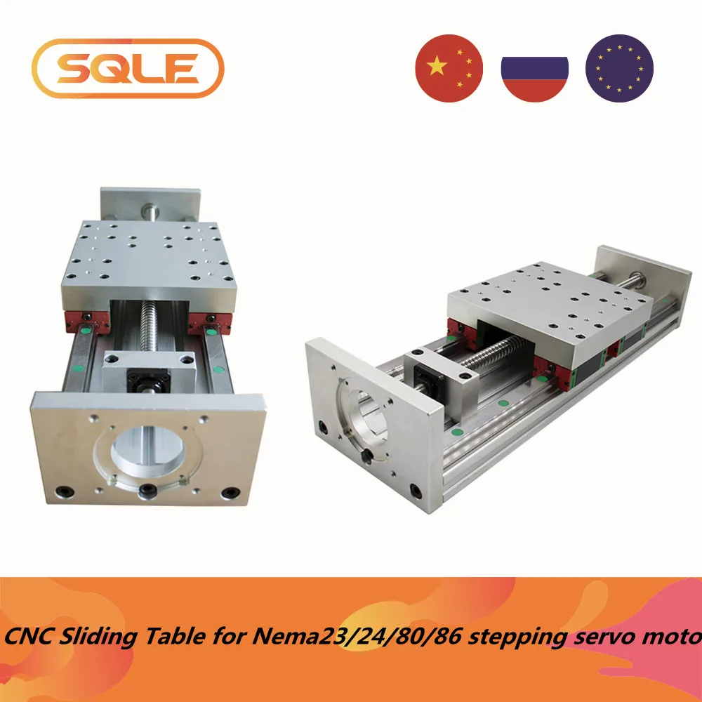 

CNC Sliding Table Z axis stage travel L 100-2000mm HGR20 linear guides SFU1605 SFU1610 ball screw Linear Actuator Bundle Kit