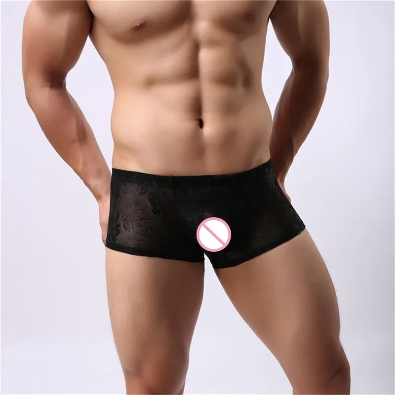 Трусы боксеры мужские 3 шт./лот пикантное нижнее белье с заниженной талией
