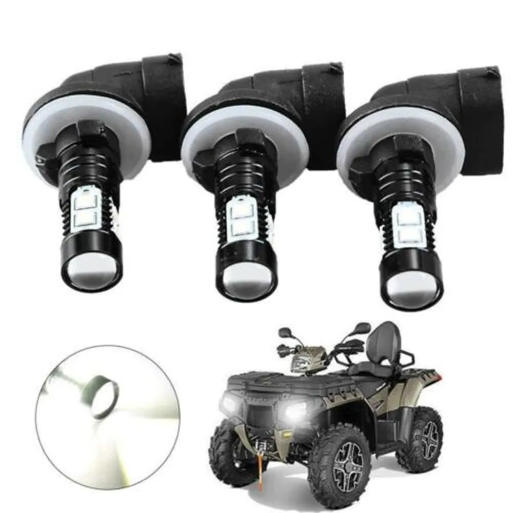 

WHITE HEADLIGHT 10LED 12V 150W 3PCS 6000K ATV Accessory BULBS HIGH POWER