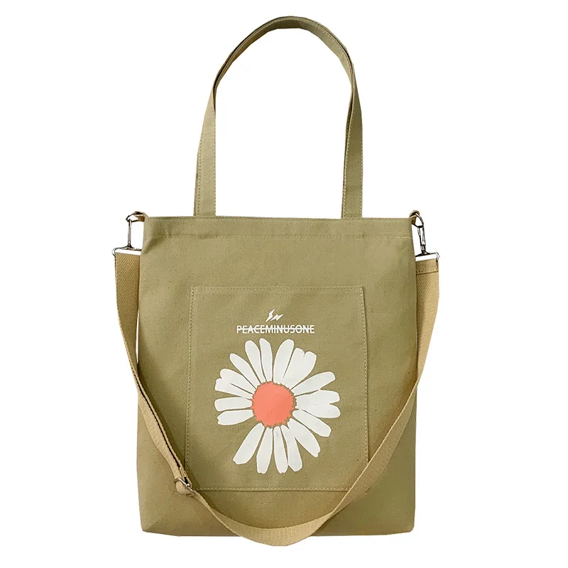 

Casual Daisy Flower Canvas Crossbody Bag for Women 2021 New Tote Designer Shoulder Bag Fashion Girls Student Book Purses Handbag