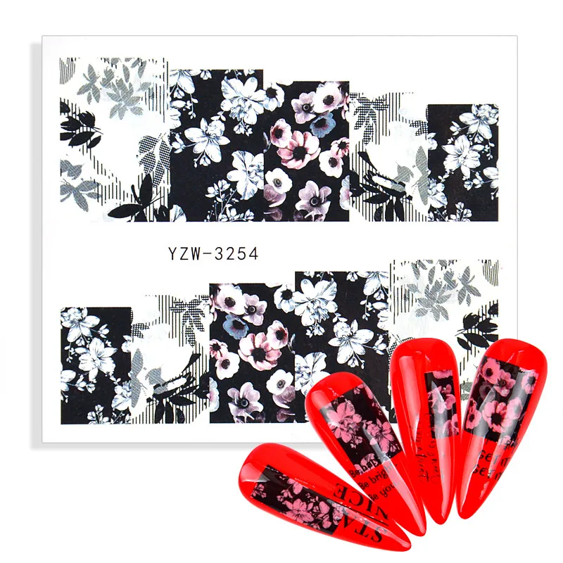 1 лист черные наклейки на ногти которые размягчаются водой полное покрытие