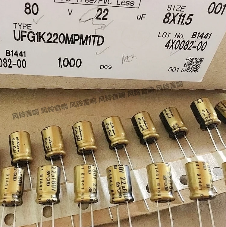50 шт NICHICON FG 80V22UF 8x11 5 мм чистого золота 22 мкФ 80V FineGold MUSE аудио конденсатор с