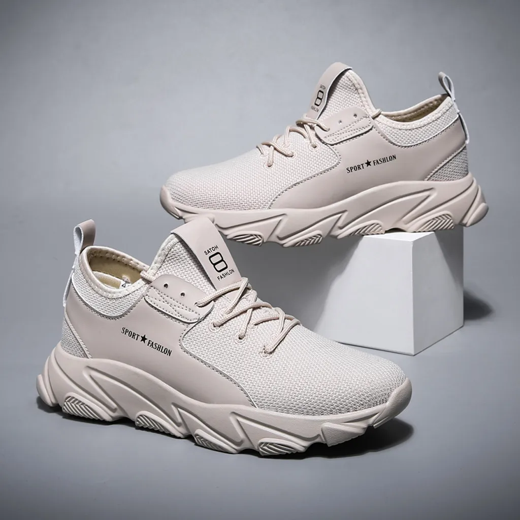 

New Mesh Men Casual Shoes -up Men Shoes Lightweight Comfortable Breathable Walking Sneakers Tenis Feminino Zapatos 2019