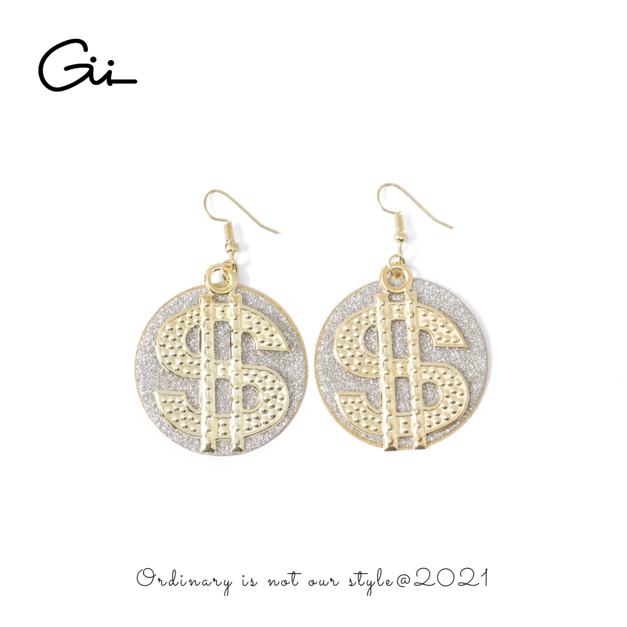 

Gii Earrings 2021 European and American Trend Exaggerated Atmosphere Gold Coin Personality Hypoallergenic Circle Earrings