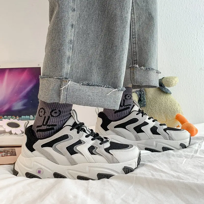 

Fashion Daddy shoes woman 2020 Spring and Autumn Versatile matching color sneaker platform breathable running shoe X529