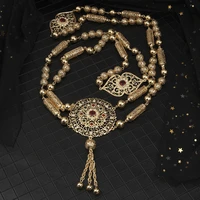 the latest popular golden national brand design of brides necklace for womens wedding chest decoration