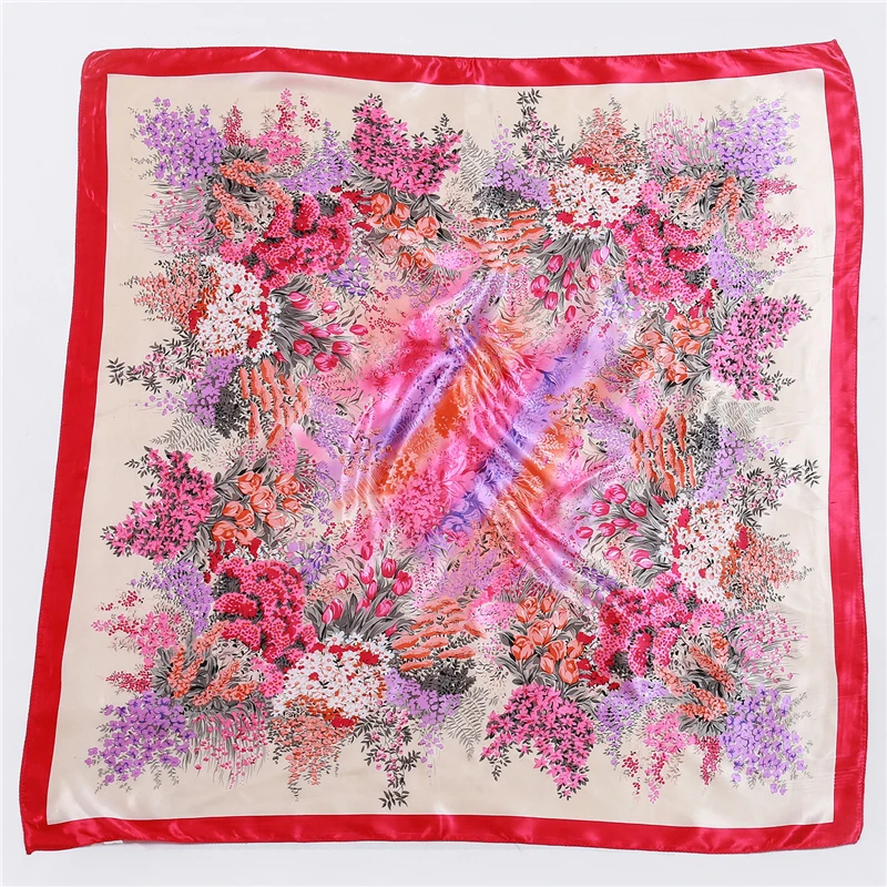 

Designer 2020 Women Scarf Silk Shawl Floral Foulard Female Hijab Large Square Bandana Lady's Pashmina Head Band Scarves