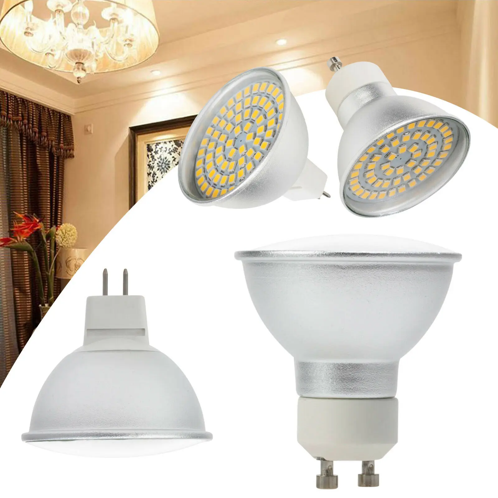Точечный светодиодный светильник GU10 MR16 4 Вт 6 8 3528 SMD 110 В 220 в 12 24 стеклянный для
