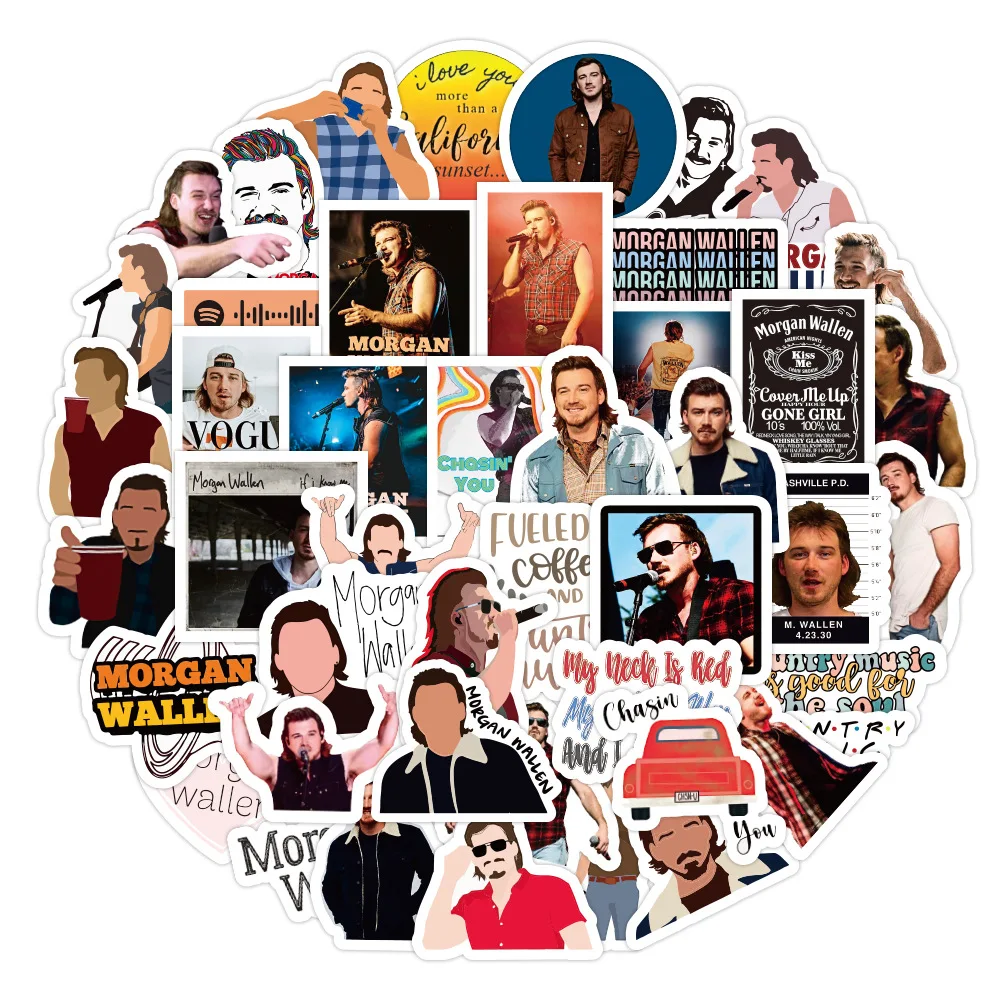 

50 шт., водонепроницаемый стикер Singer Morgan Warren s, ПВХ наклейка, сделай сам, ноутбук, багаж, телефон, скрапбук, стикер для канцелярских товаров, нак...