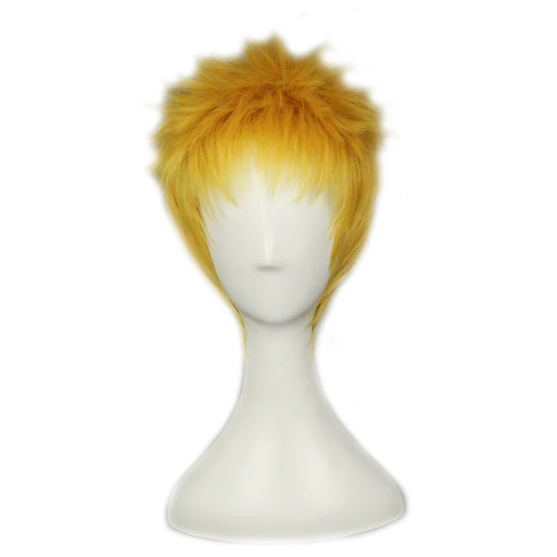 

Anime Attack on Titan Shingeki no Kyojin Reiner Braun Cosplay Wig Golden Short Layered fluffy Synthetic Halloween Party Costume