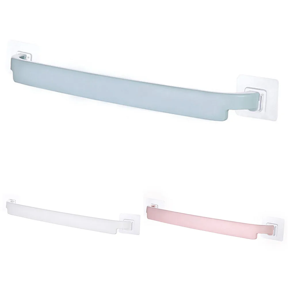

1PC PP Simple Wall Mounted Bathroom Towel Bar Shelf Toilet Roll Paper Hanging Hanger Strong Adhesiveness 53*8cm