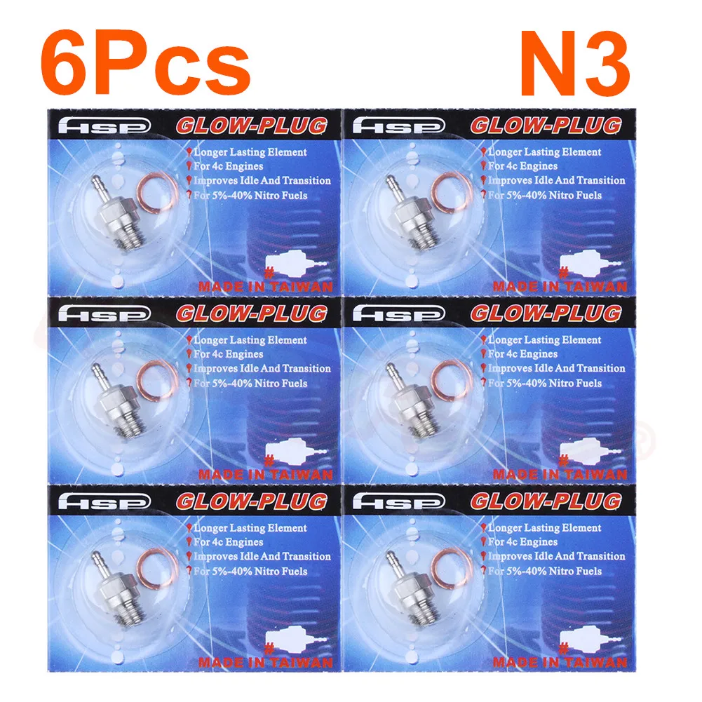 6 шт./лот N3 Горячая Свеча зажигания#3 Свеча для Vertex SH Nitro детали двигателя 1/10 1/8 RC модели автомобилей грузовиков Замена ОС 8 Himoto HSP 70117