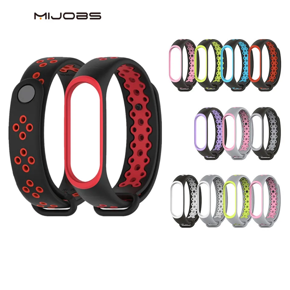 Спортивный ремешок для Xiaomi Mi Band 3 черный силиконовый браслет band Смарт часы xiaomi mi