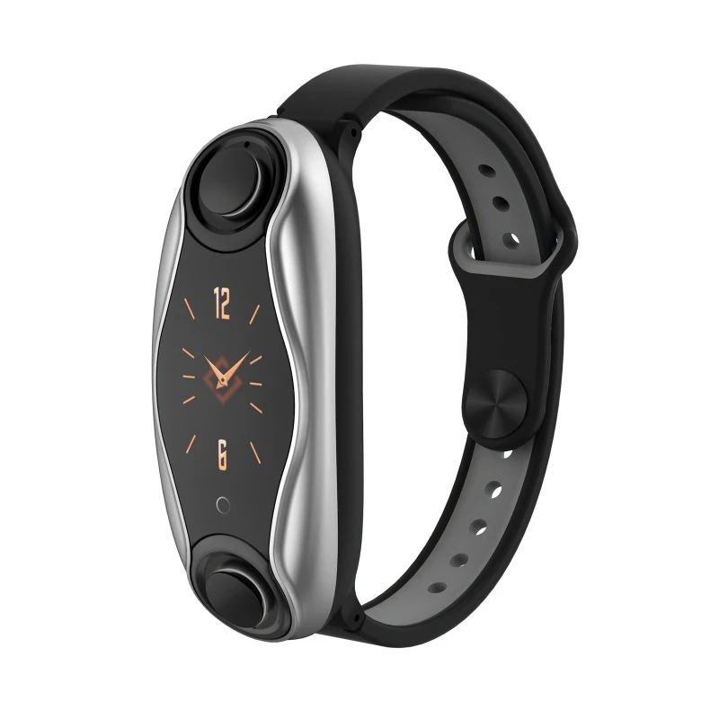 

2 in1 Smart Bracelet Wireless Bluetooth 5.0 Headset Combo Running Music Wristband Earphone Heart Rate Blood Pressure Fitness Tra