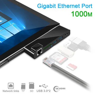 pro 3 USB mini Dp к HDTV 2USB 3,0 концентратор для Surface pro 4 5 6 - Цвет: pro 3