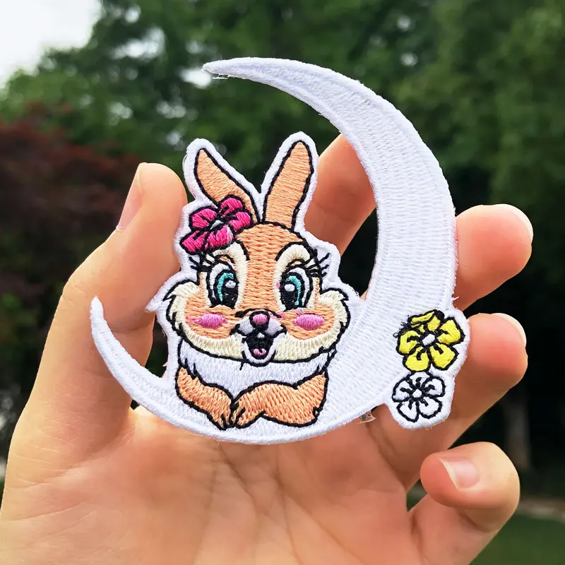 Нашивки с кроликом для глажки на одежде наклейки ткань Симпатичные нашивки
