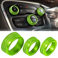 3pcsset air conditioning ring volume radio button switch ac knob cover for dodge challenger charger accessories 2015 2020