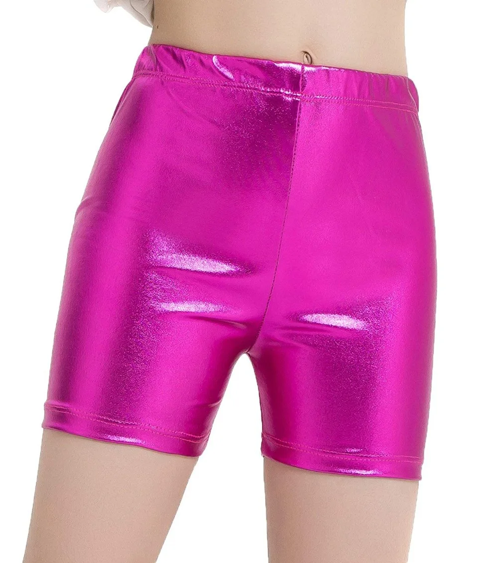 Блестящие шорты с высокой талией для гимнастики и танцев|Женские шорты| |