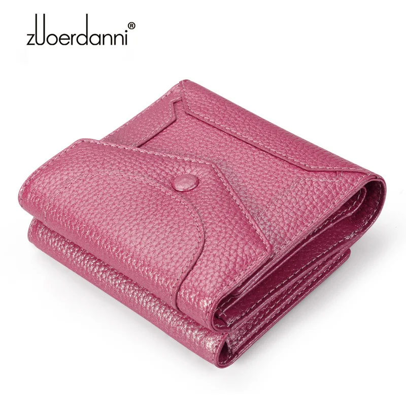 Милые тонкие кошельки из натуральной кожи для девушек Женский мини кошелек