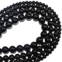 free shipping natural stone black agates stone round beads 4 6 8 10 12 mm pick size for jewelry making diy bracelet necklace