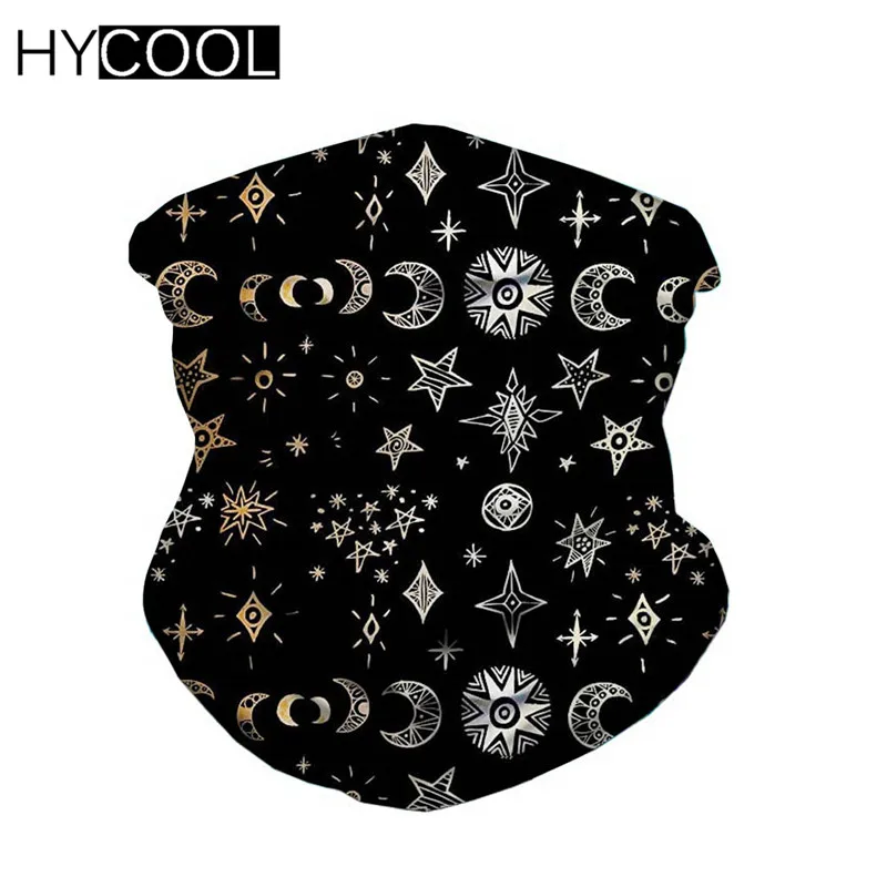 

HYCOOL Hot Black Cosmic Doodles Hiking Bandama Sun Face Protection Mask Tube Scarf Shemagh Headband Windproof Cycling Balaclava