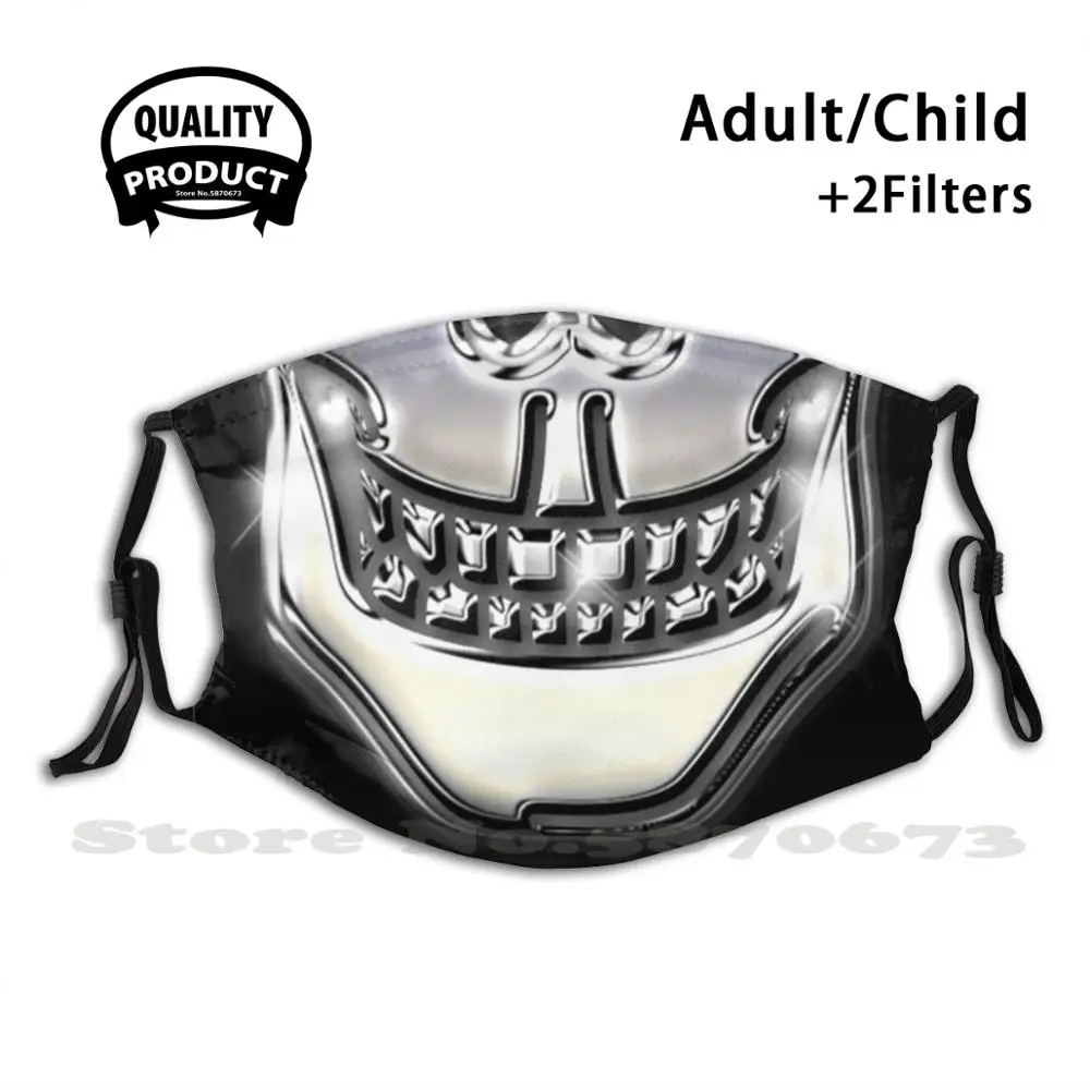 Хром маска для лица #1 Анти пыль с моющимся фильтром многоразовые ванны хром Bad To The