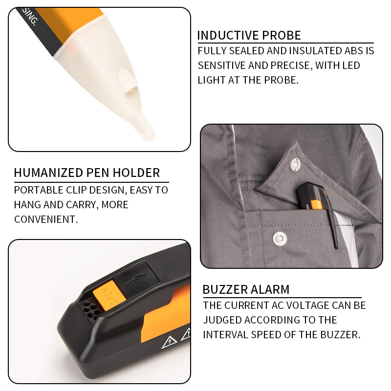 Бесконтактный Тестер электроэнергии в виде ручки Интеллектуальная Индукционная