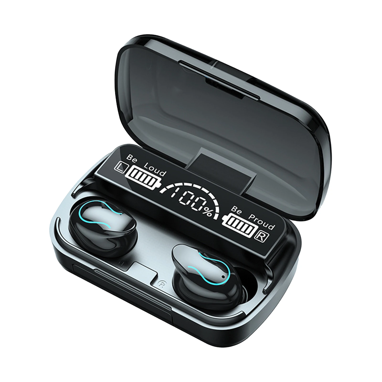 

TWS Wireless Earbuds With Mic IPX7 Waterproof Sports CVC8.0 +DSP Hi-Fi In-Ear Earphone With Wireless Charging Case