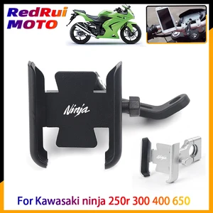 for kawasaki ninja 250r 300 400 650 motorcycle mobile phone holder gps navigator mirror handlebar bracket mounting accessories free global shipping