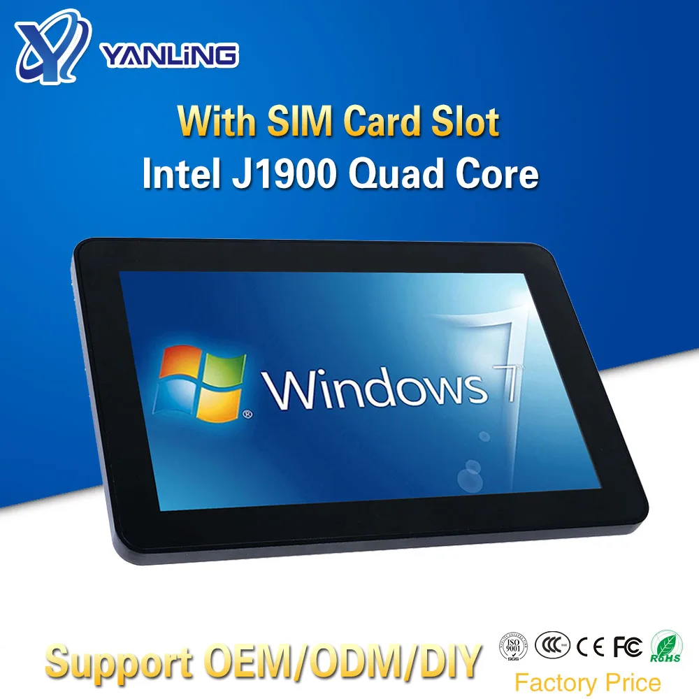 Yanling 10.1 Inch Ten Point Touch Capacitive Screen All-in-one Panel PC Intel J1900 CPU 1280*800 Resolution Multimedia Computer