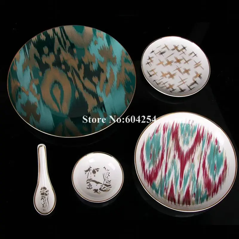 Бесплатная доставка европейская роскошная Золотая инкрустация костяного