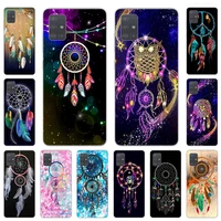 phone case for samsung galaxy a52 a72 a50 a70 a71 a21 a31 a40 a41 a11 a12 a32 a20 dreamcatcher colourful feathers soft cover