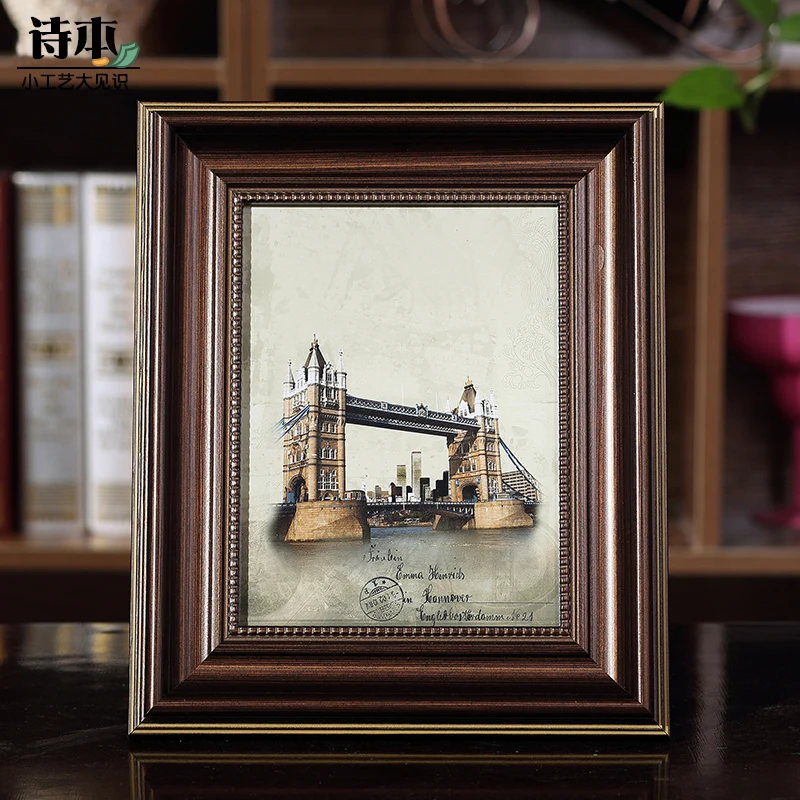 Роскошные коричневые фоторамки в американском стиле качественная деревянная